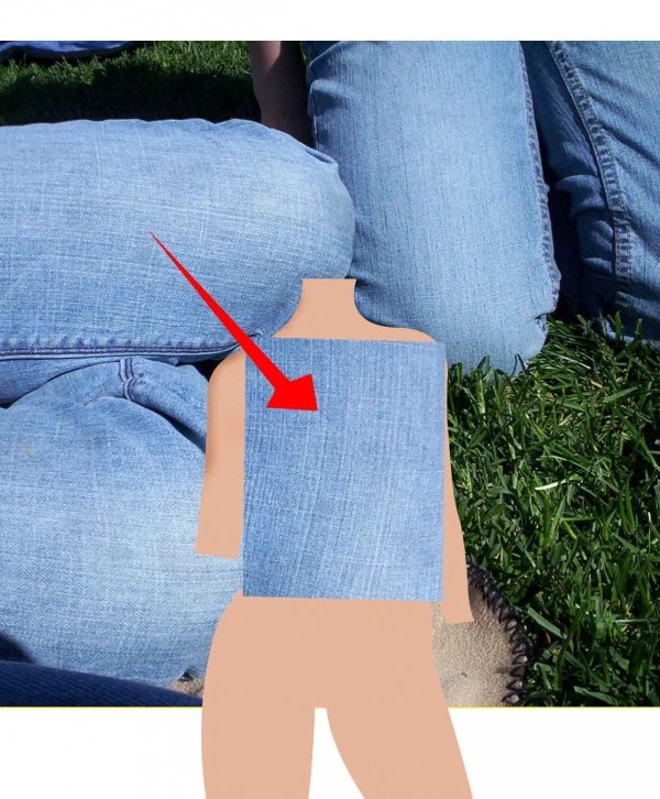 Creation of Princess of blue jeans: Step 3